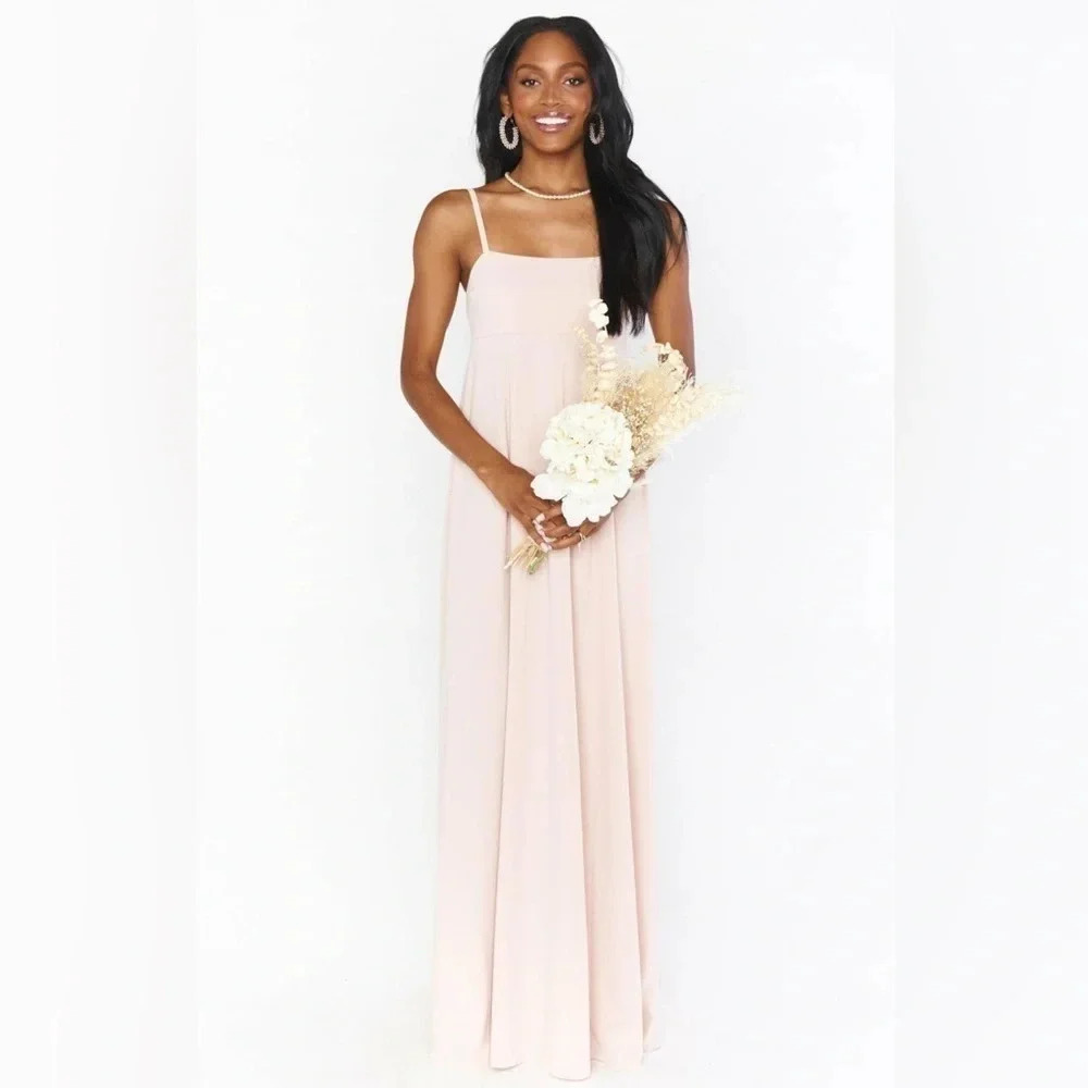 Show Me Your Mumu Dress Madrid Gown Dusty Blush Nude Bridesmaid Women's Size L